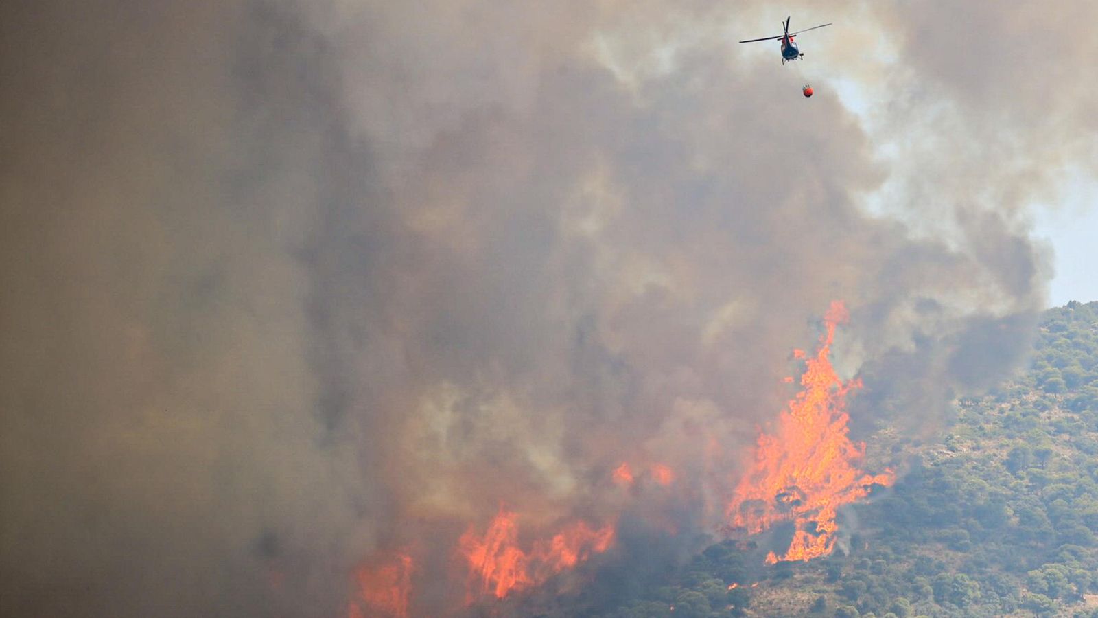 Imatge de l'incendi de la serra de Mijas, a Andalusia