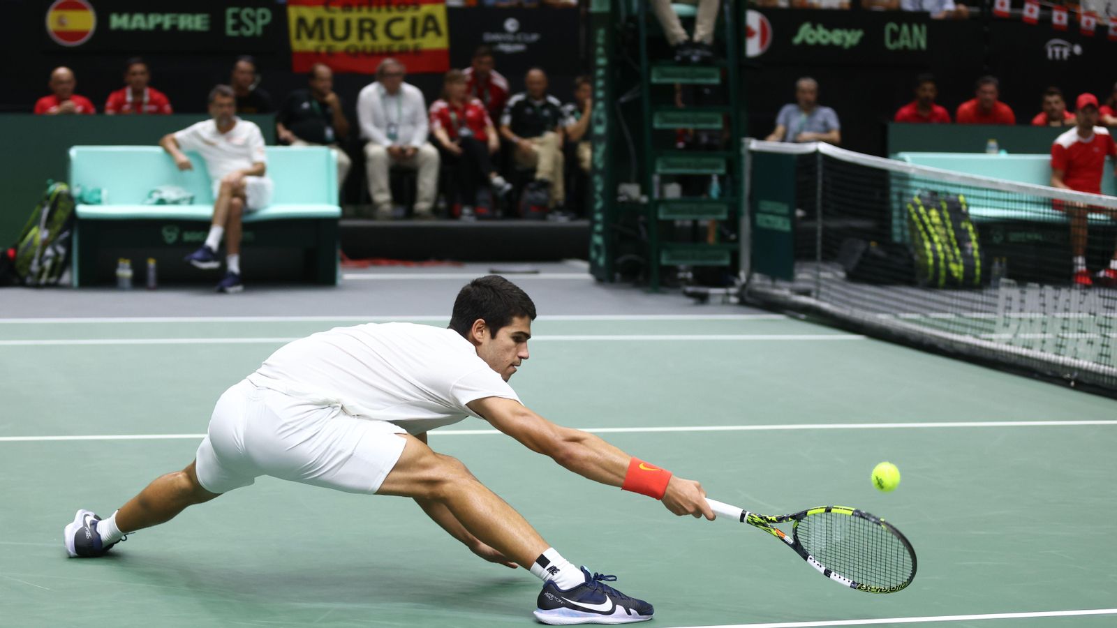Carlos Alcaraz, durant el partit contra Auger-Aliassime