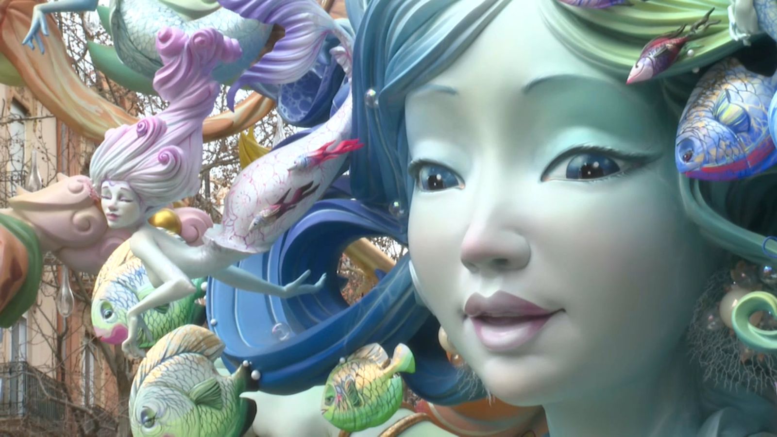 El rostre delicat d'un dels ninots del monument que ha dissenyat l'artista David Sánchez per a Exposició - Misser Mascó