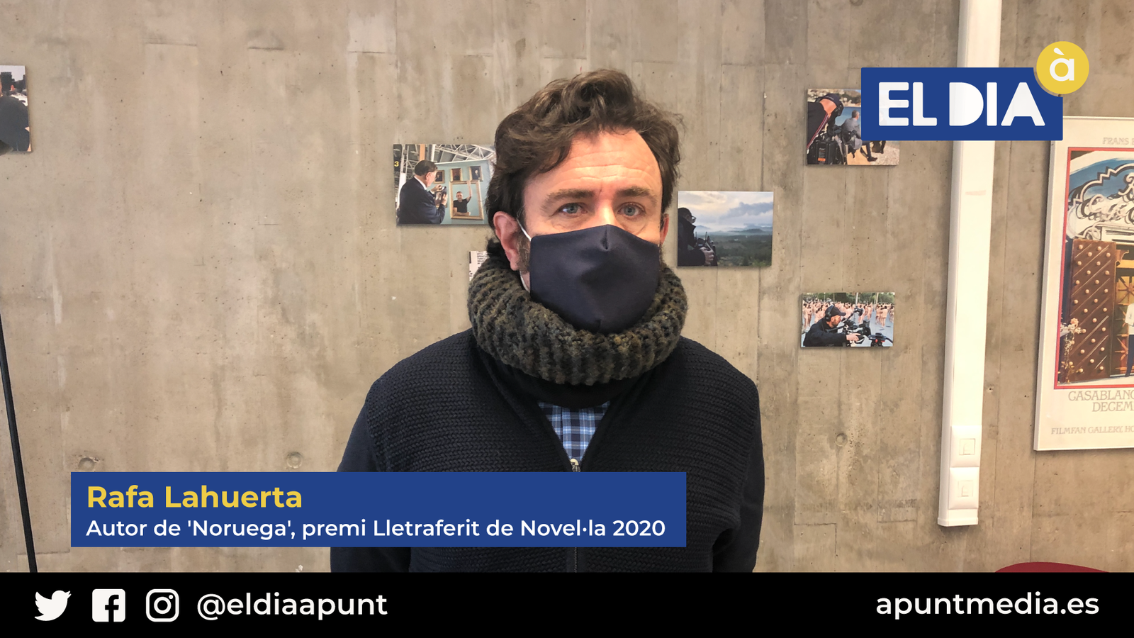 Rafa Lahuerta en una entrevista per a "El dia À Punt" a Burjassot.