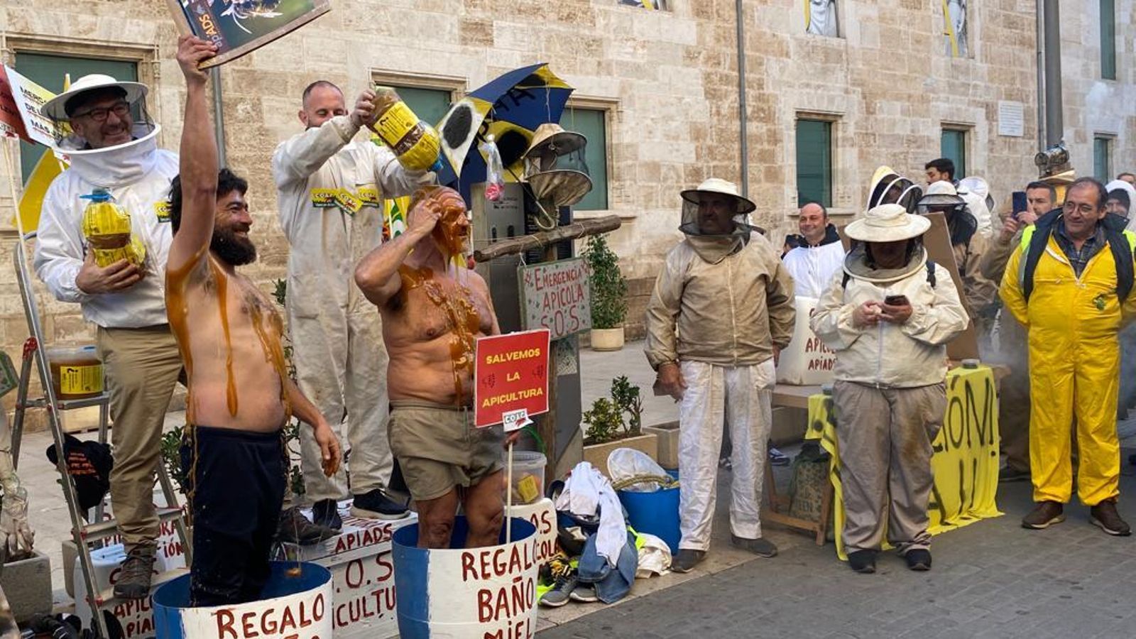 Protesta dels apicultors valencians davant les Corts
