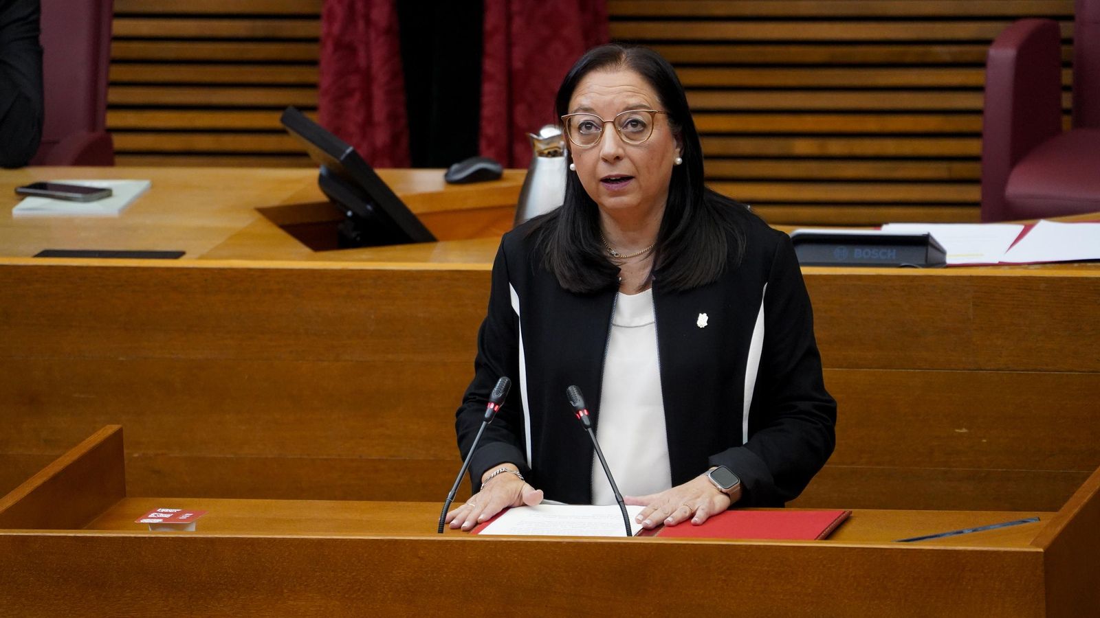 La presidenta de les Corts Valencianes, Llanos Massó