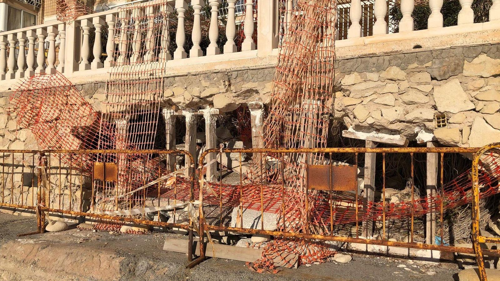 Estat del passeig de l'Albufereta després dels temporals