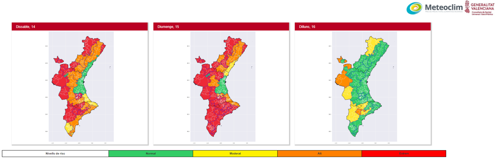 Sistema de vigilància de les temperastures extremes a la Comunitat Valenciana