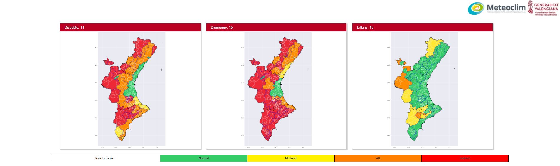 Sistema de vigilància de les temperatures extremes a la Comunitat Valenciana