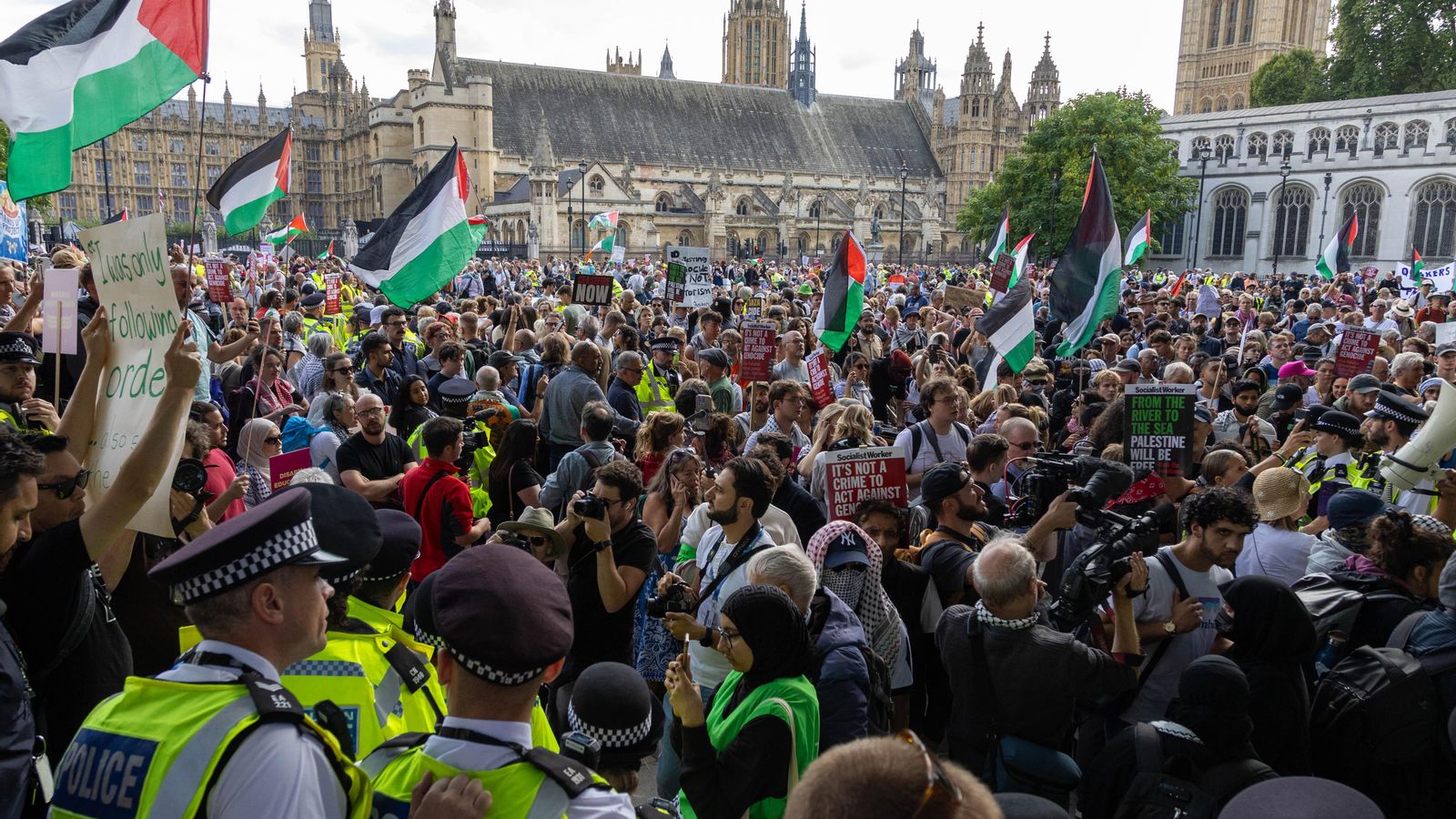 Protesta de Palestine Action a Londres National March for Palestine in London