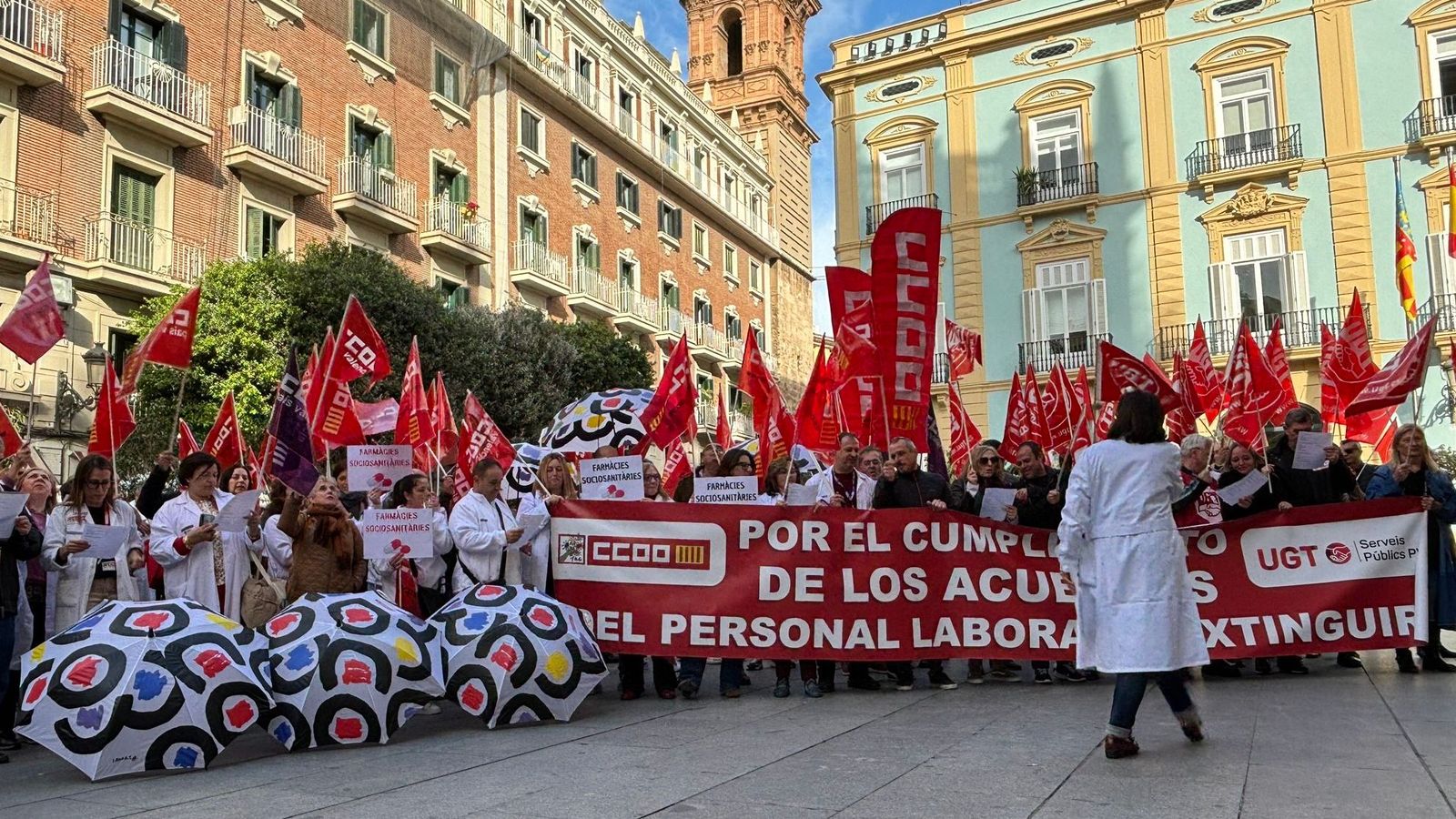 Un moment de la protesta, aquest dimarts