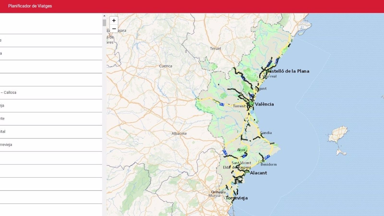 Captura de l'interfaç de la futura aplicació de mobilitat
