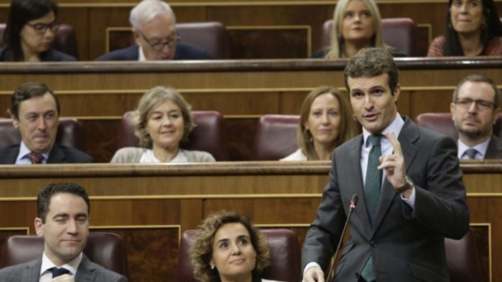 El líder del PP, Pablo Casado, en un debat parlamentari