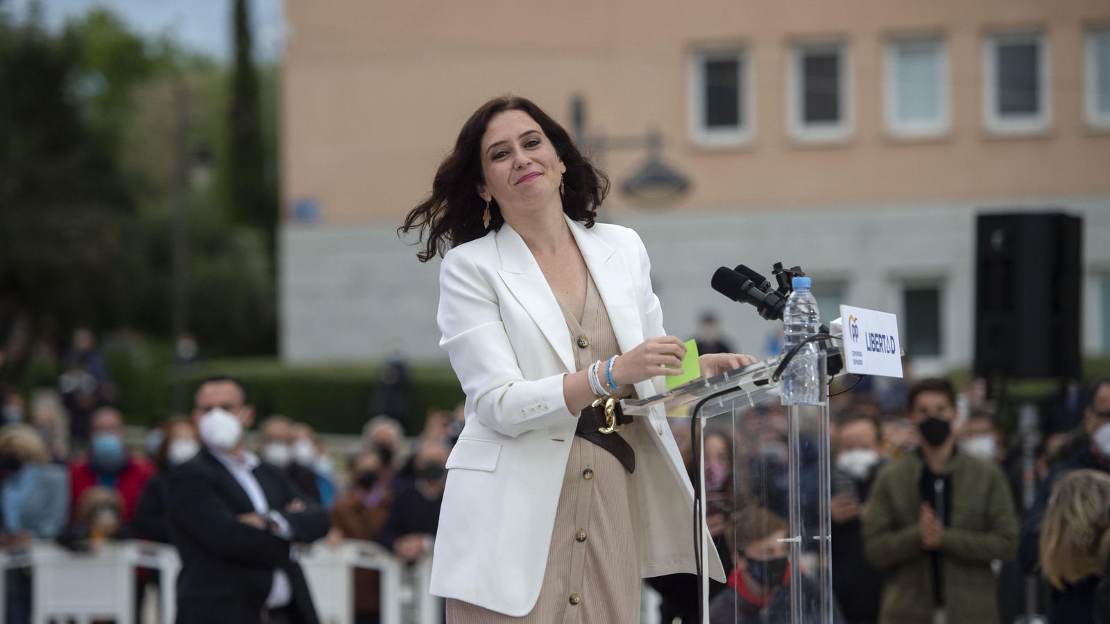 Isabel Díaz Ayuso en un mítin del Partit Popular de Madrid.