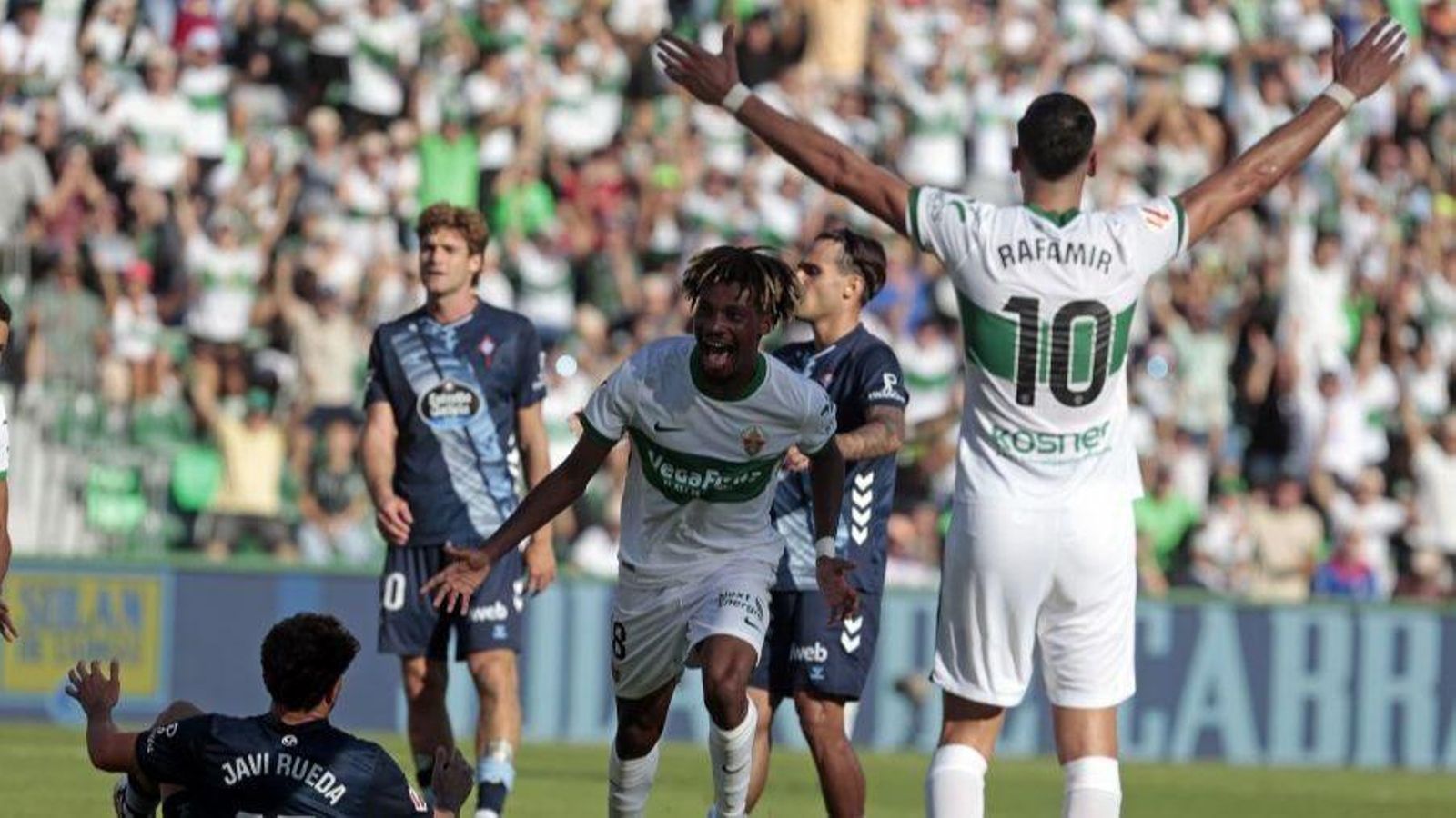 Jhon celebra el gol de la victòria contra el Celta