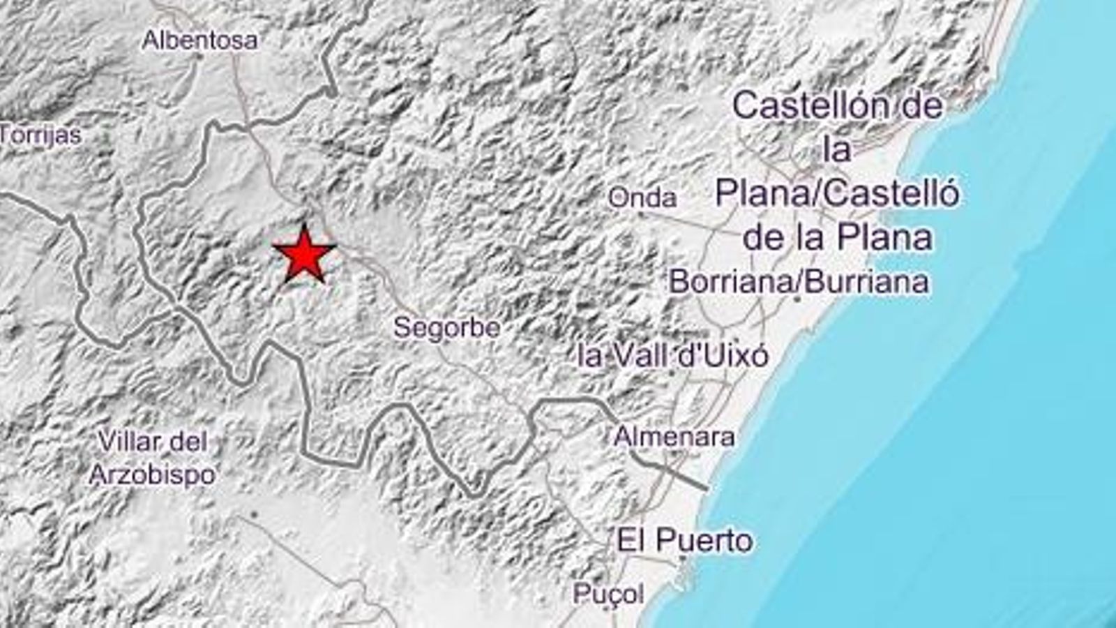 Localització del sisme