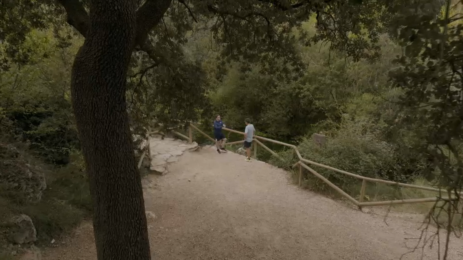 Imatge aèria de l'entrevista, al mateix naixement del riu Vinalopó.