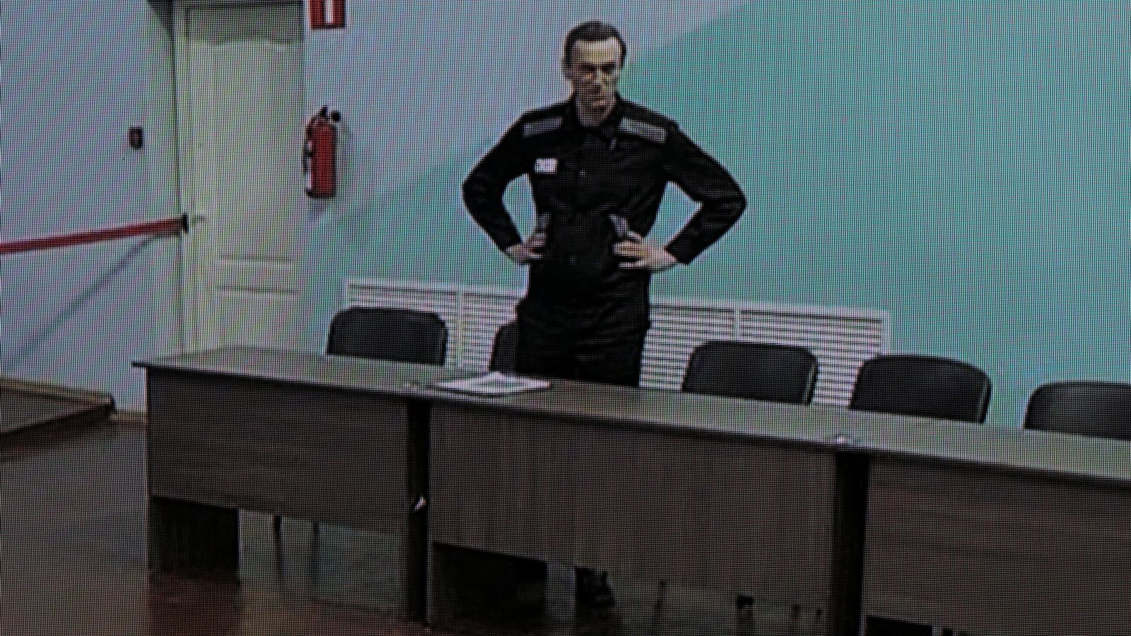 El líder opositor, Aleksei Navalni, ha participat en el juí de manera telemàtica El líder opositor, Aleksei Navalni, ha participat en el juí de manera telemàtica