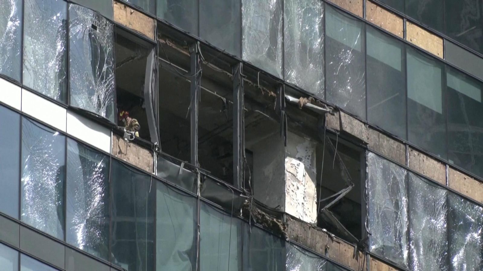 Imatge de l'edifici bombardejat a Moscou