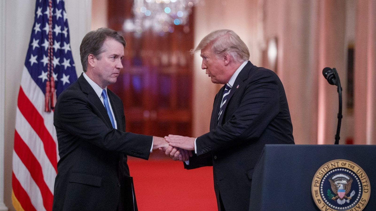 El president dels Estats Units, Donald Trump, i el jutge del Tribunal Suprem, Brett Kavanaugh