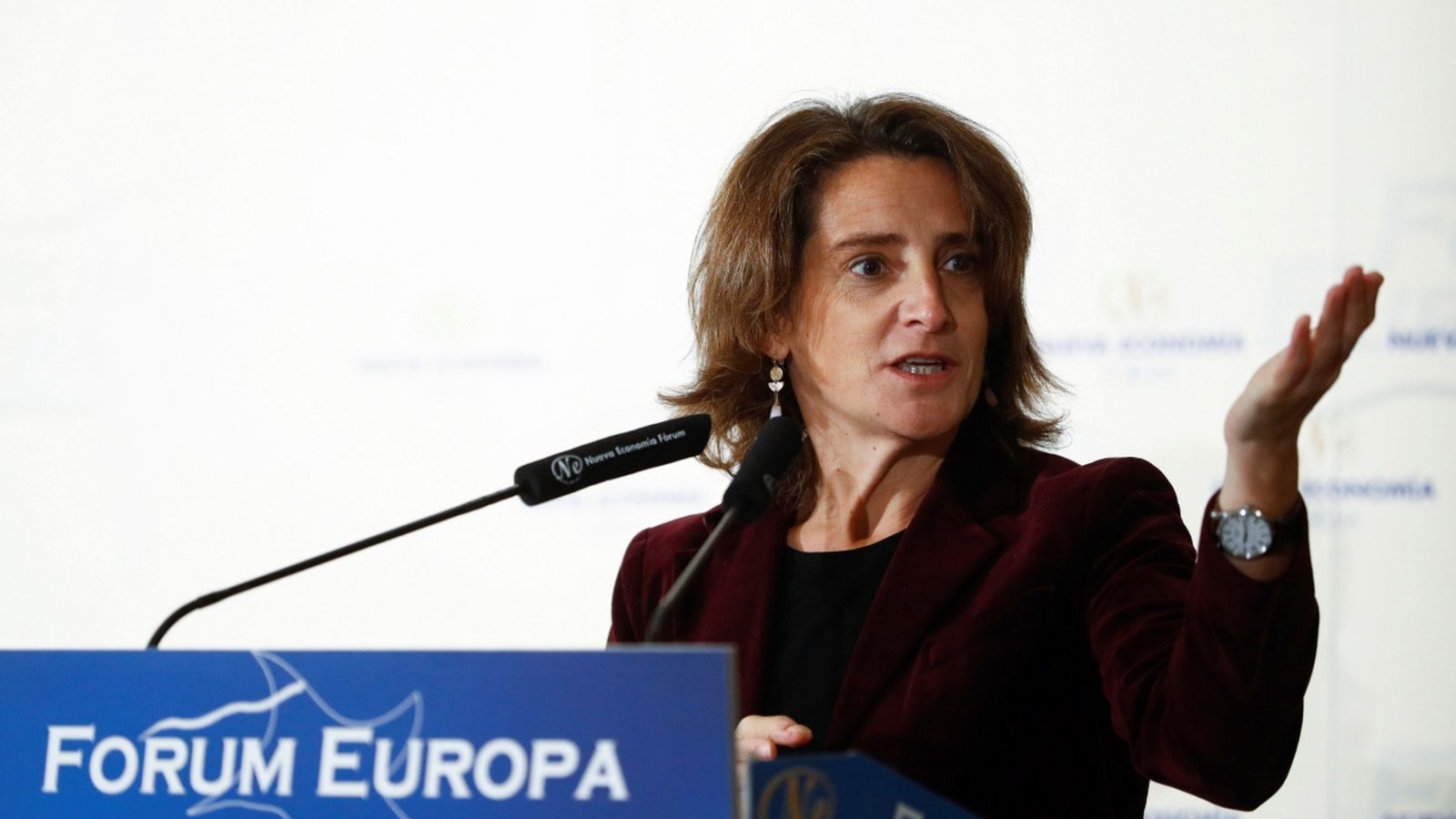 Teresa Ribera en el desdejuni Nueva Economía Fórum a Madrid