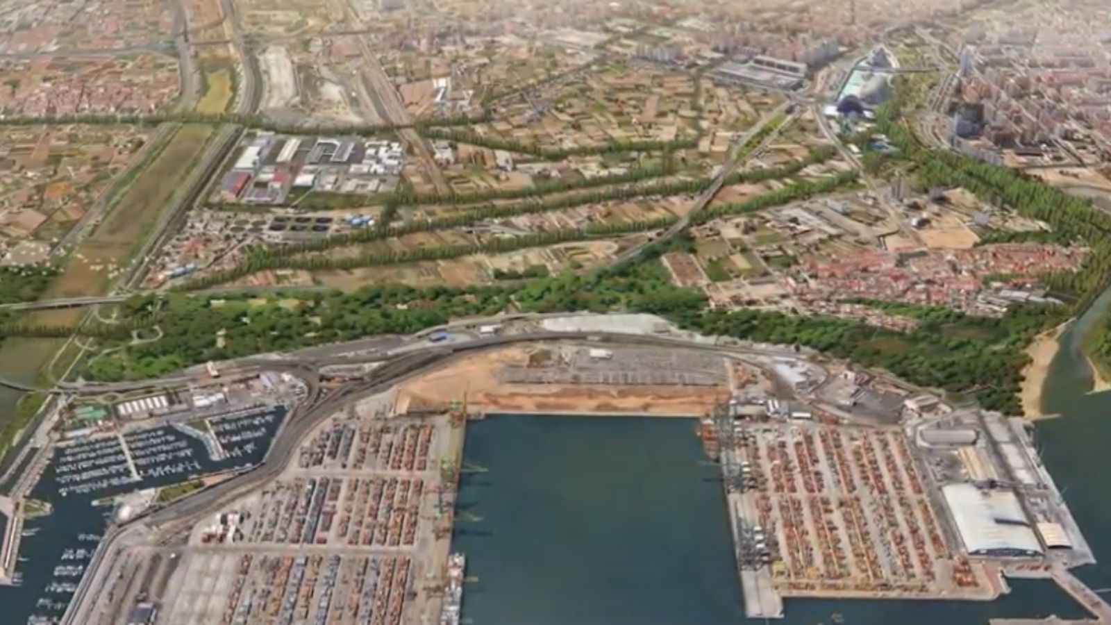 Imatge aèria d'arxiu de la zona de la Punta afectada pel Pla especial de la ZAL del port de València