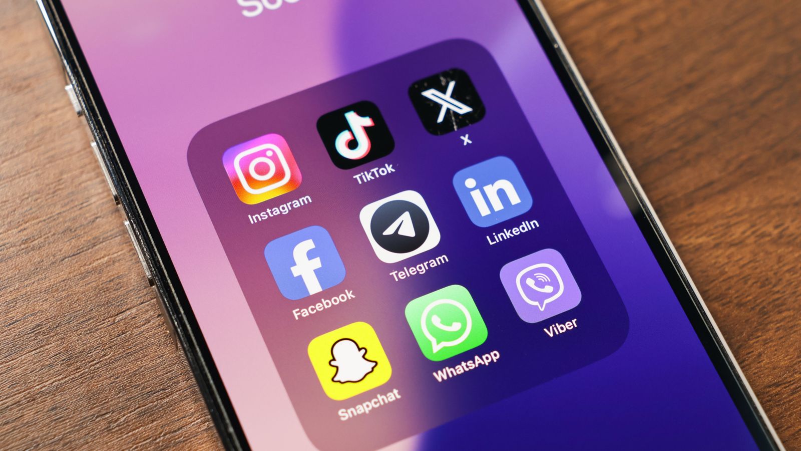 Xarxes socials en un telèfon mòbil
