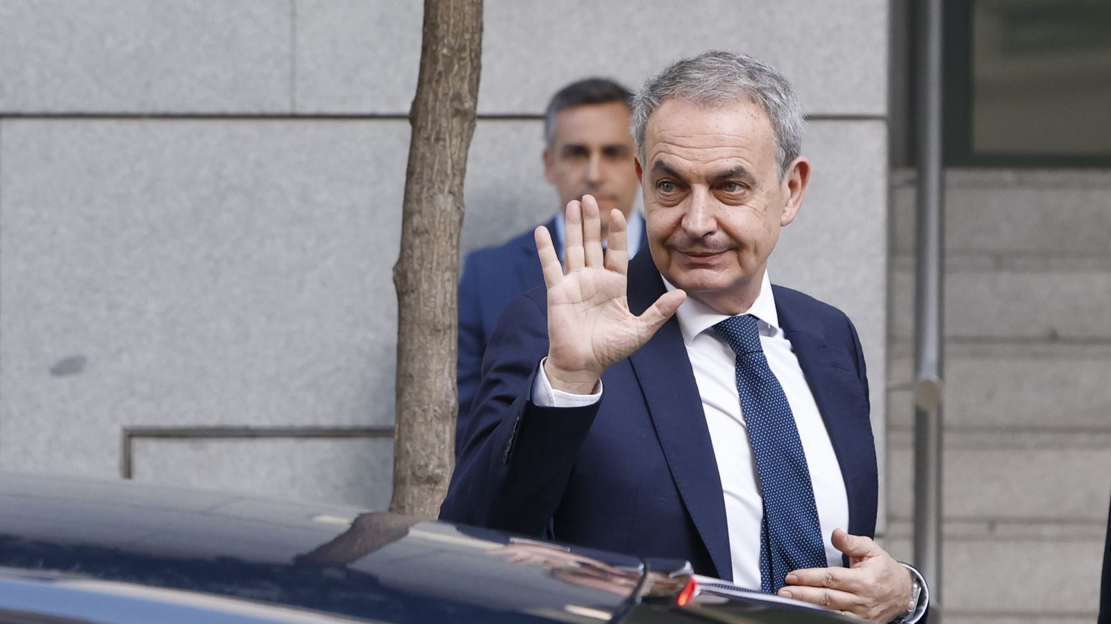 L'expresident del govern espanyol José Luis Rodríguez Zapatero arriba a l'Audiència Nacional este dimecres