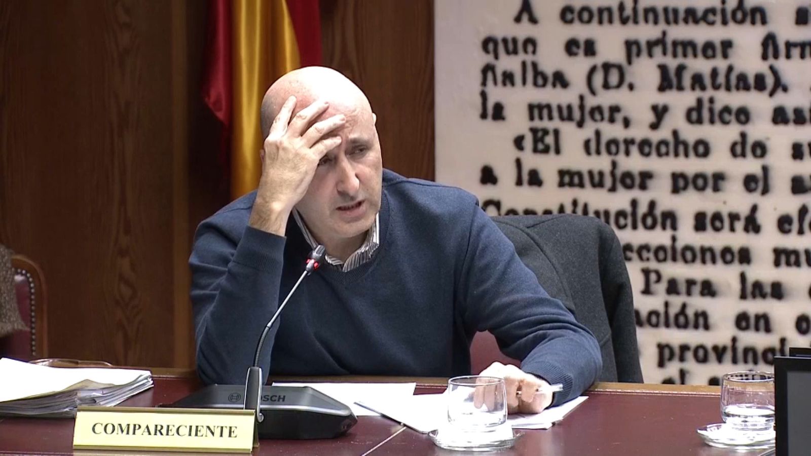 El president de la CHX Miguel Polo durant la intervenció en la comissió del Senat