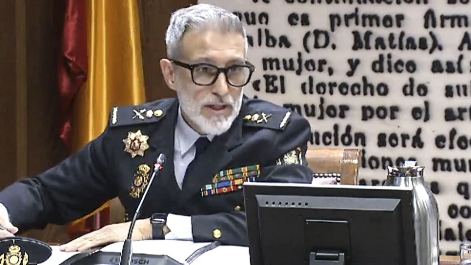 El cap superior de Policia de la Comunitat Valenciana, Carlos Gajero, durant la seua intervenció en el Senat este dimarts