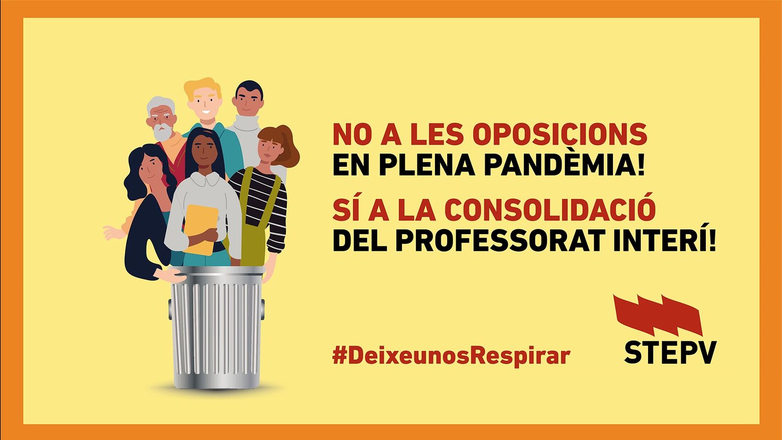 Campanya de l'Stepv en contra de l'avançament de les oposicions.