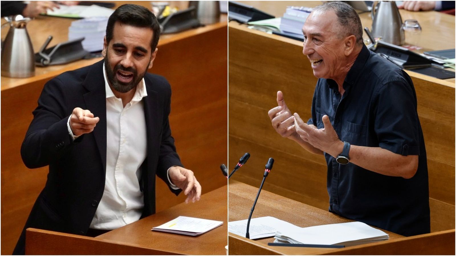 D'esquerra a dreta, els síndics del PSPV José Muñoz i de Compromís Joan Baldoví