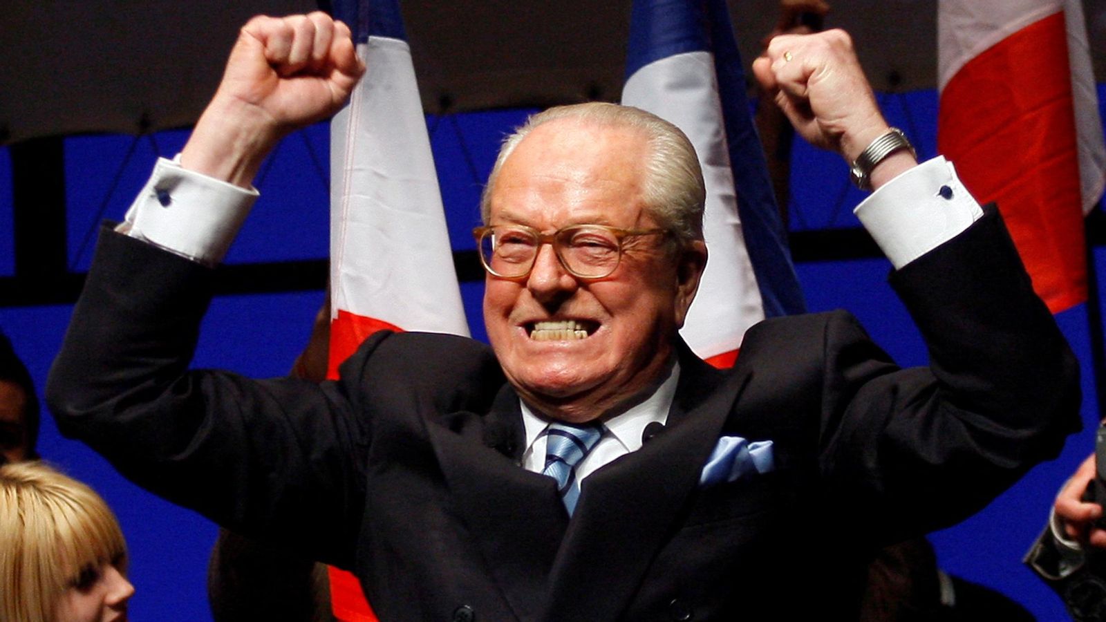 El líder del Front Nacional, Jean-Marie Le Pen, durant un míting en Toulon, França, el 24 de gener de 2010
