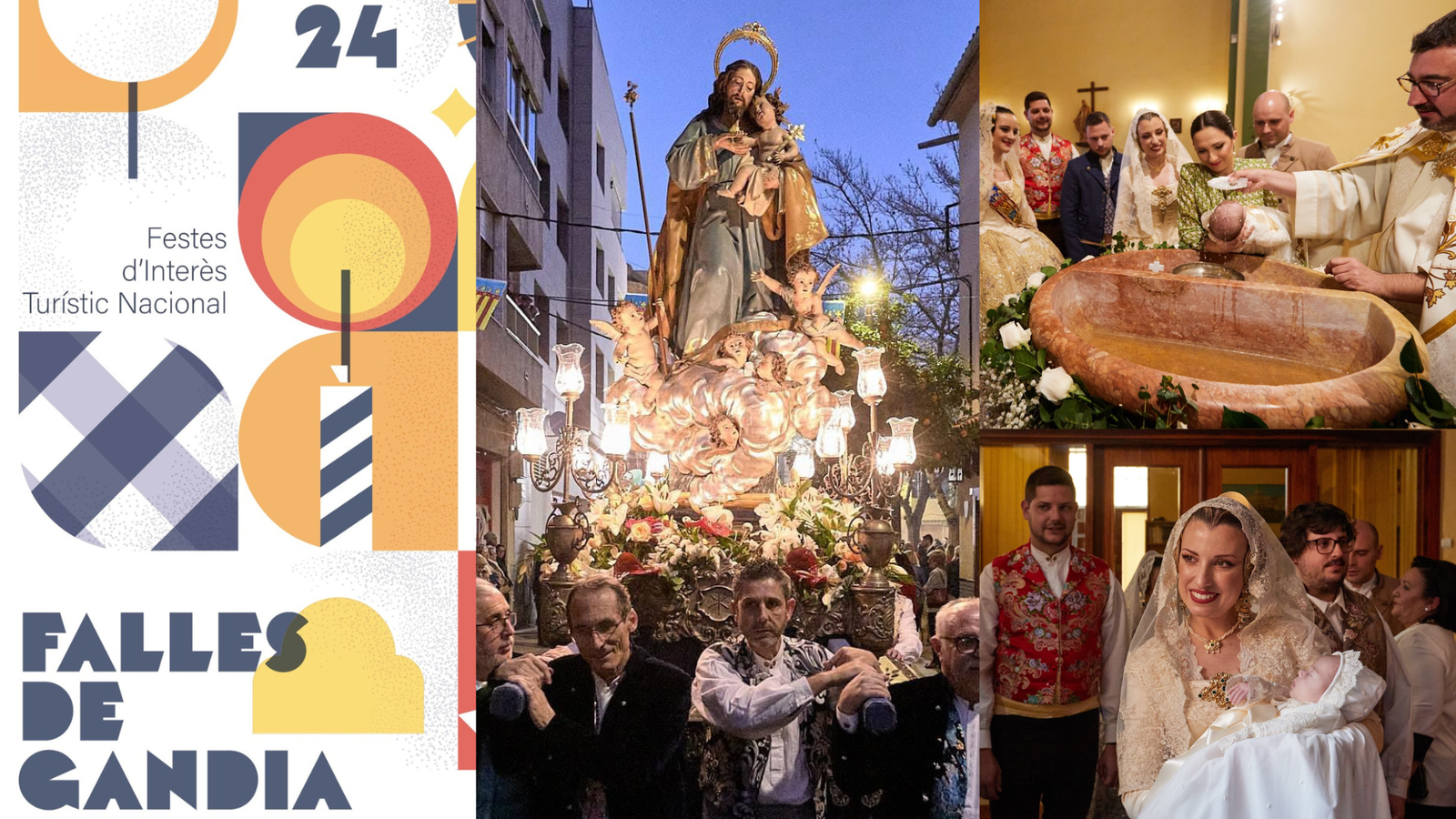 La processó nocturna i el bateig faller de les Falles de Gandia