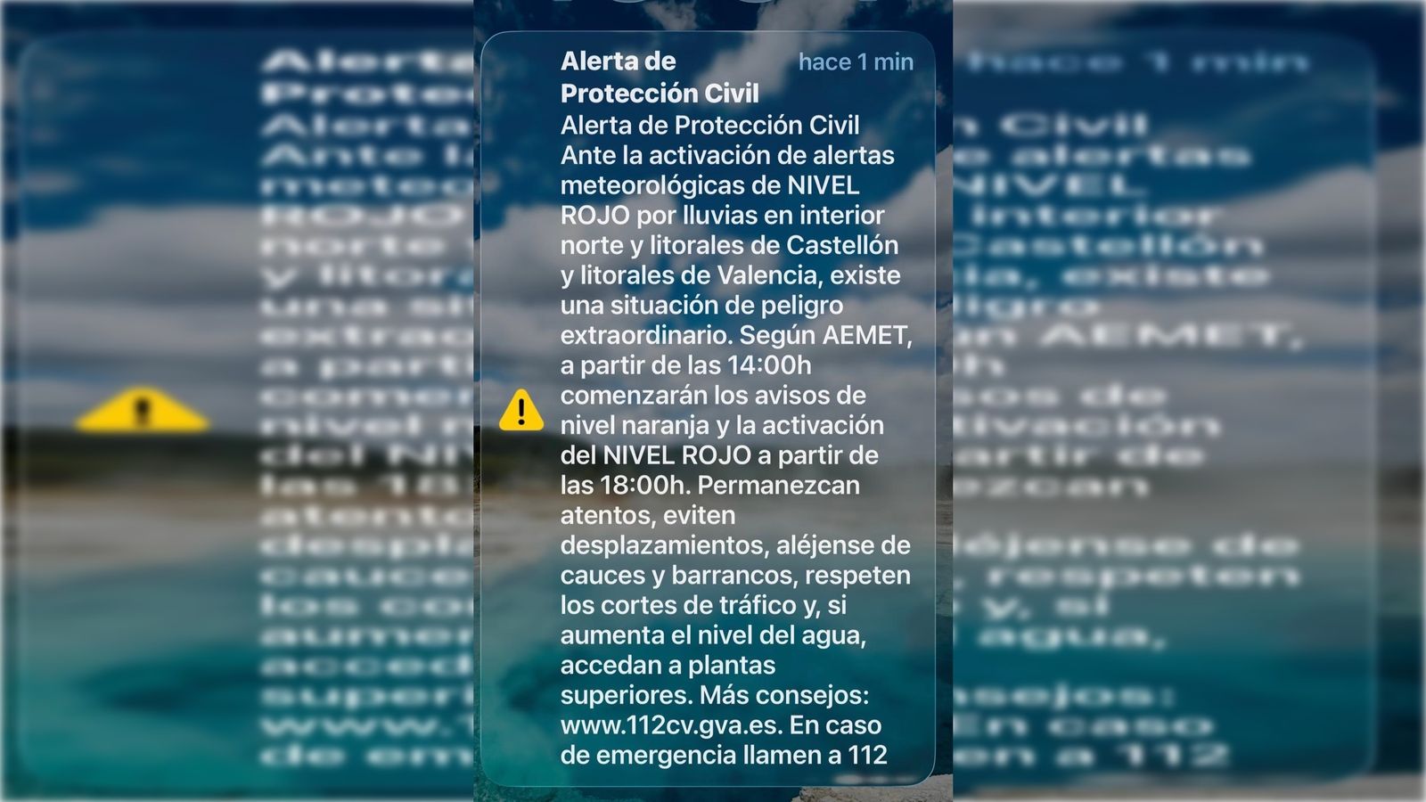ES-Alert enviat per Emergències, este dijous