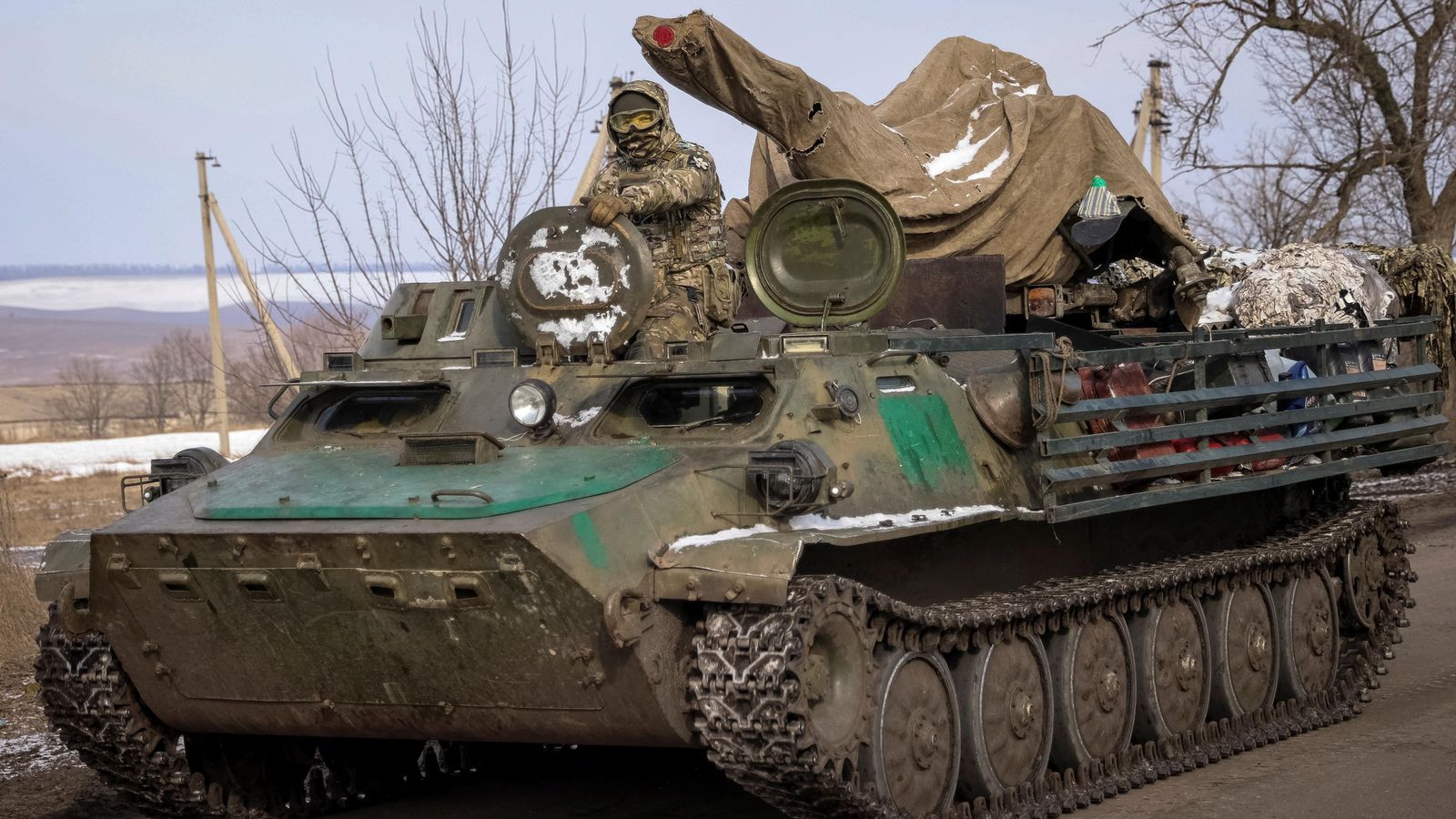 Militar ucraïnés en un tanc a Bakhmut, Ucraïna