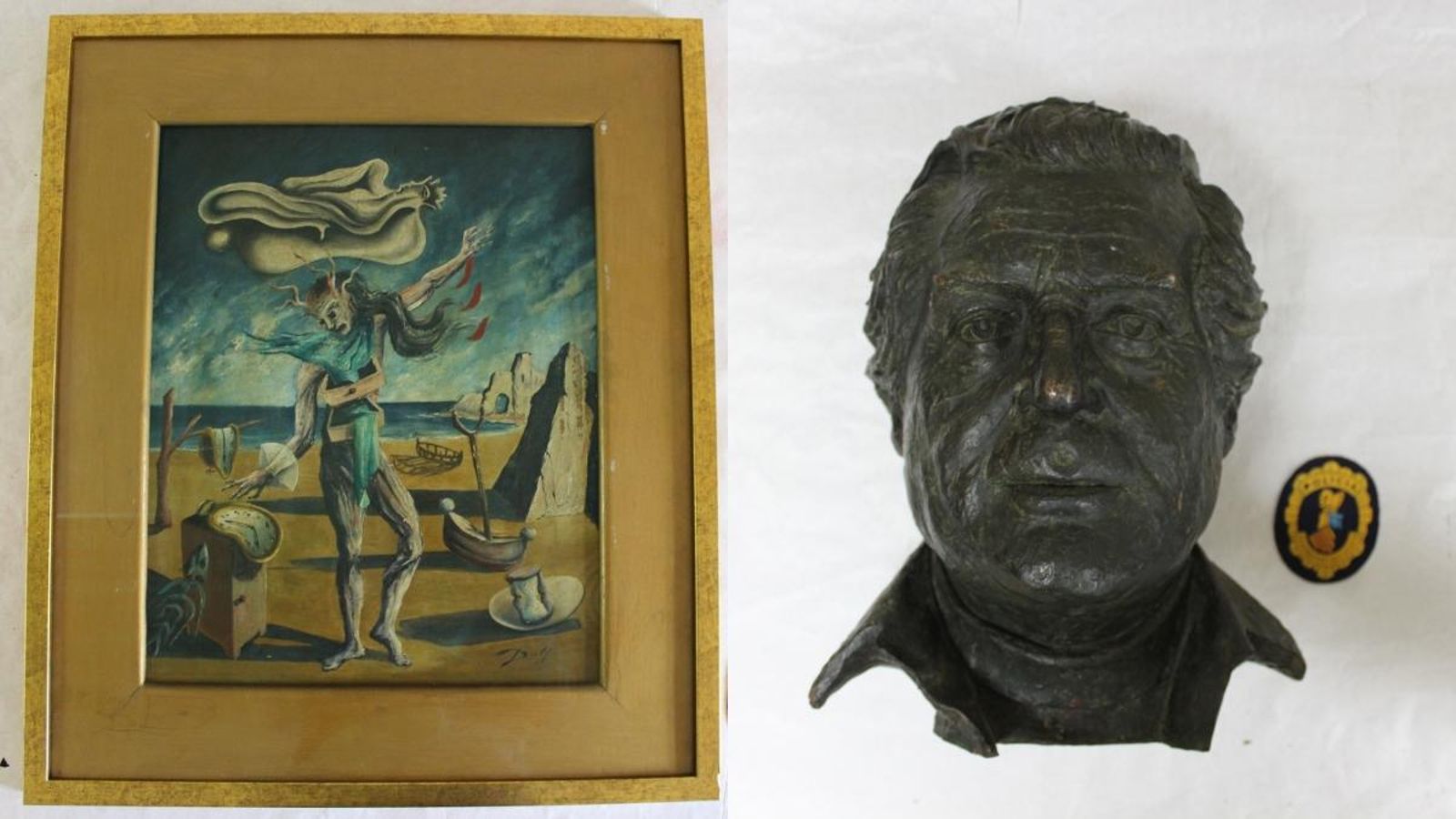 Una rèplica de Dalí i un bust falsament atribuït als germans Benlliure, entre les obres recuperades
