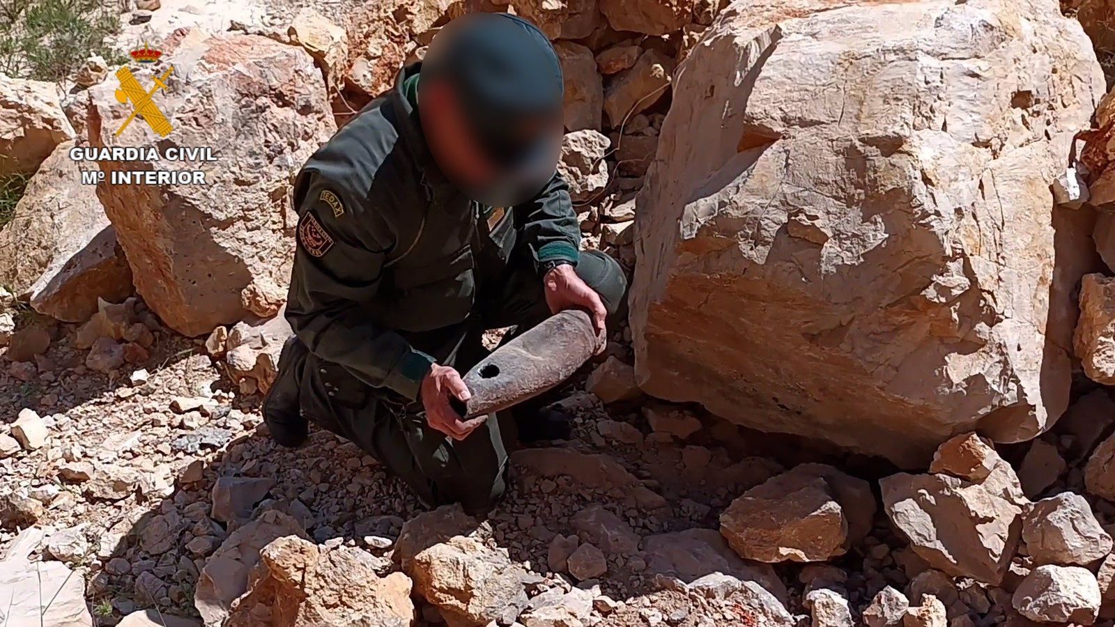 Projectil d'artilleria trobat a Bunyol