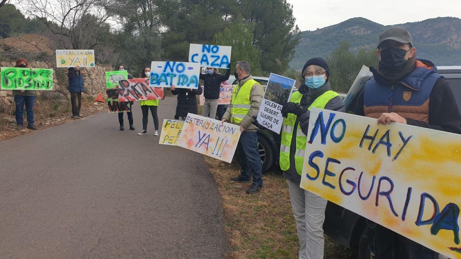 Protestes contra la caça de porcs senglars a Castelló