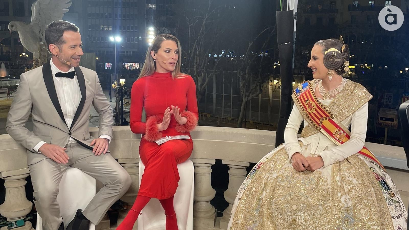 Maria Estela Arlandis amb Ferran Cano i Àlex Blanquer el programa especial Cremà