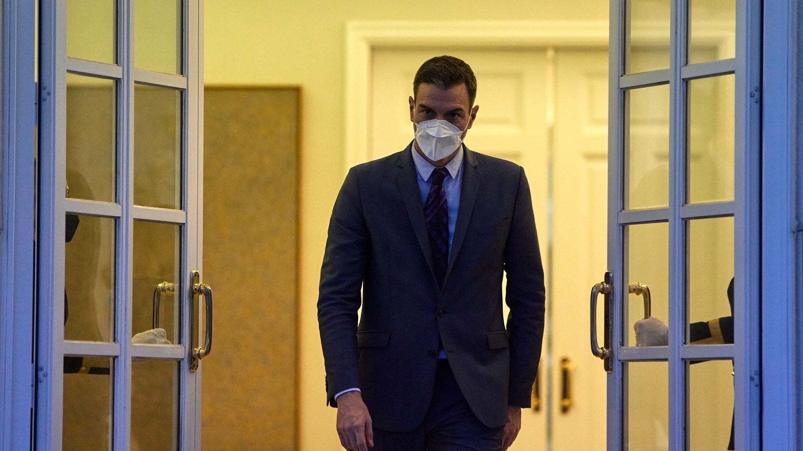 El president del Govern, Pedro Sánchez, en el Palau de la Moncloa