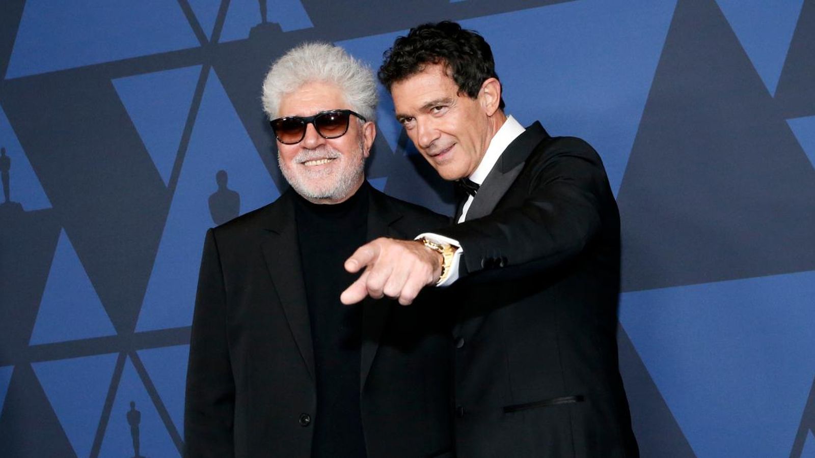 Antonio Banderas i Pedro Almodóvar en la gala de premis celebrada a Los Angeles