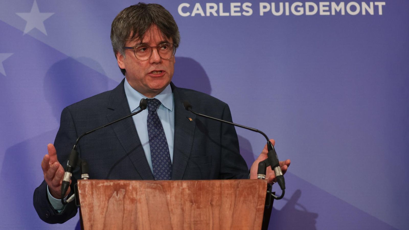 En la imatge, conferència de Carles Puigdemont a Brussel·les, aquest dimarts