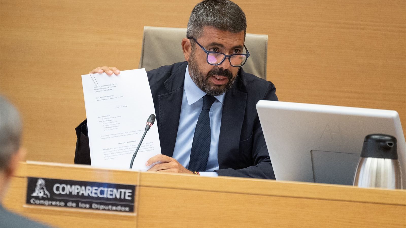 L'expresident de la Generalitat, Carlos Mazón, durant la segona compareixença en la comissió del Congrés sobre la dana el 21 de setembre de 2026