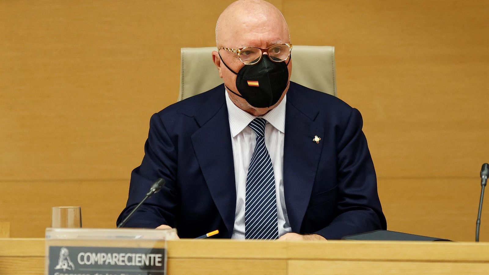 El comissari jubilat José Manuel Villarejo, aquest dimecres en el Congrés