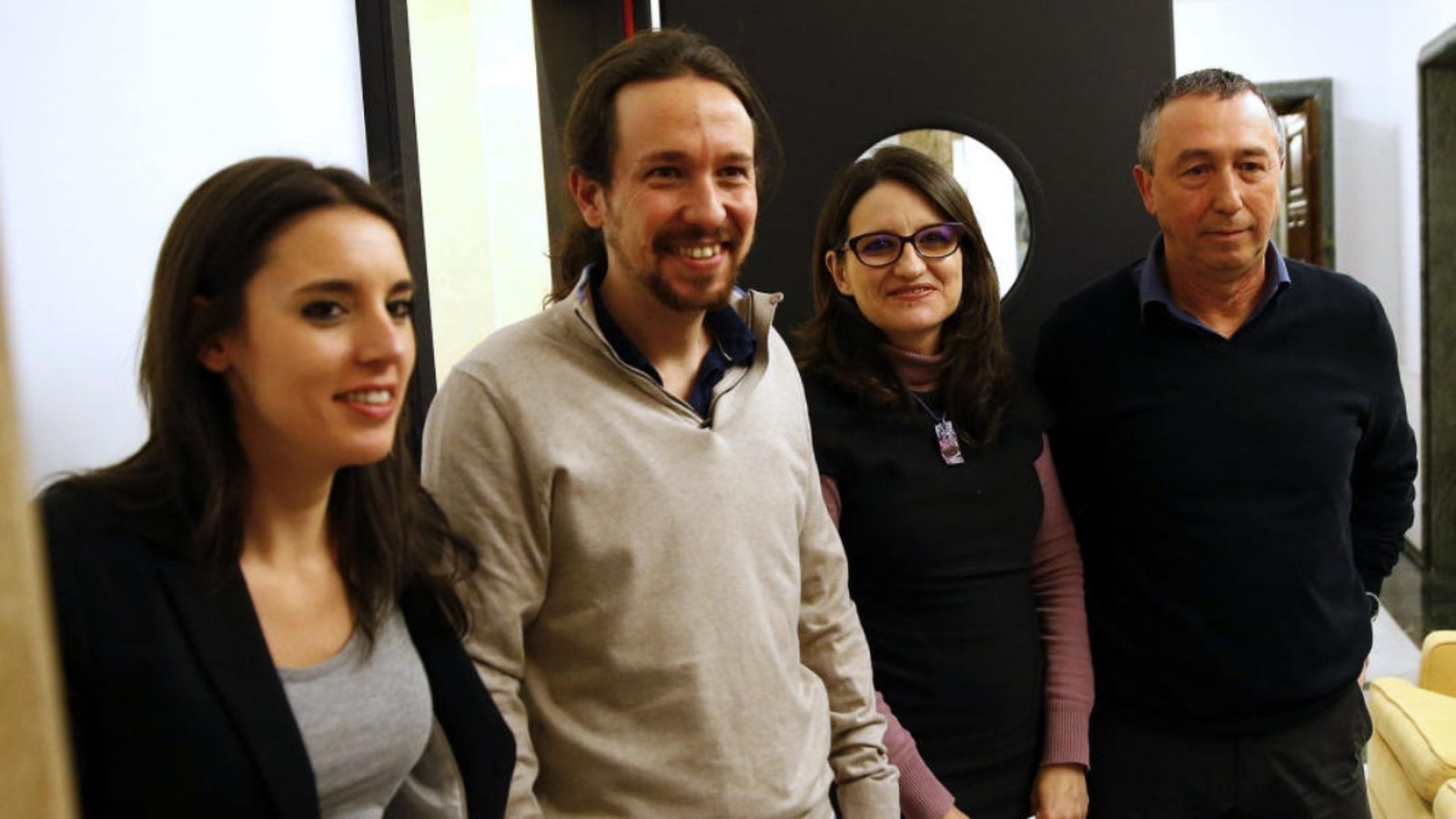 Irene Montero, Pablo Iglesias, Mónica Oltra i Joan Baldoví