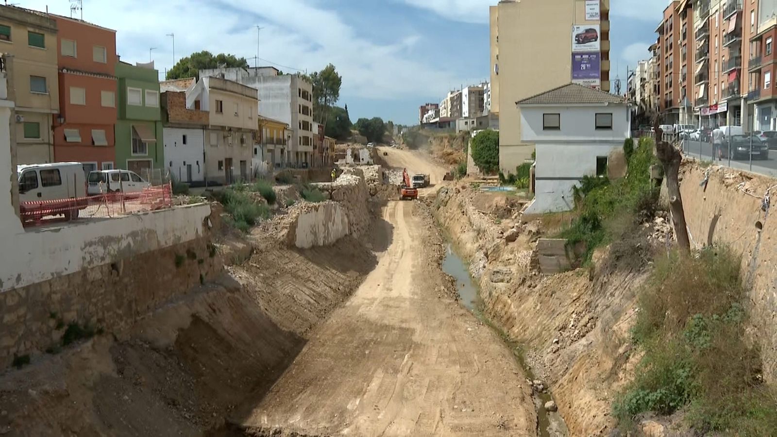 Estat actual de les obres al barranc de Chiva