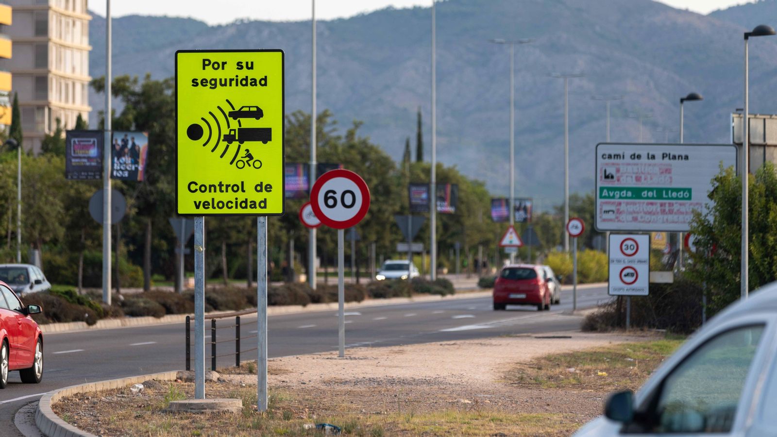 Punt de control de velocitat en la ronda Nord de Castelló de la Plana