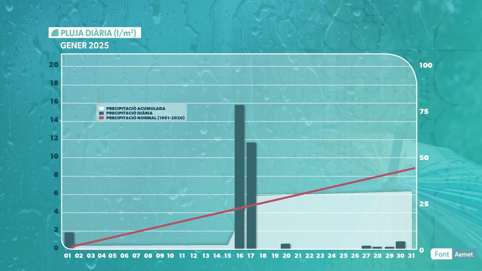 PLUJA MITAJANA DIÀRIA GENER 2025