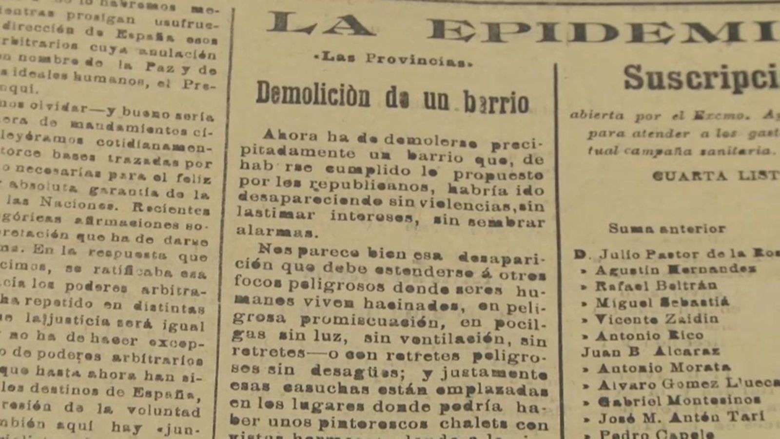 La pandèmia de 1918 provocà l'enderroc de tot un barri a Alacant