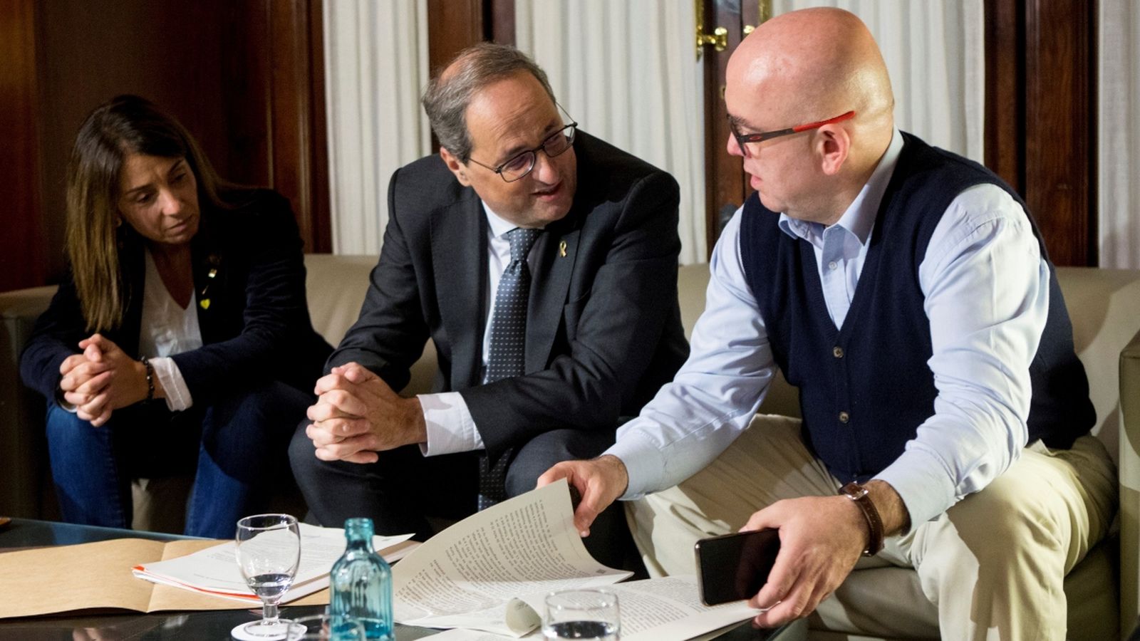 Quim Torra es reuneix amb el seu advocat, Gonzalo Boye, després de la decisió del Tribunal Superior de Justícia de Catalunya