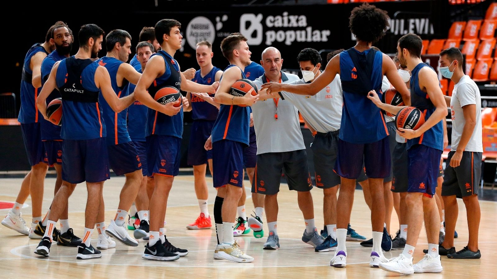 Imatge d'un entrenament del València Basket