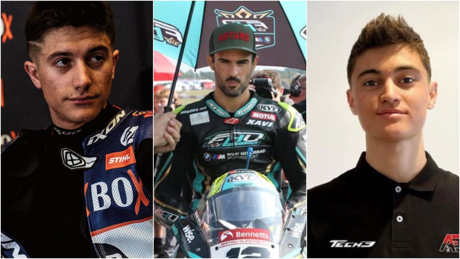 D'esquerra a dreta, els pilots Héctor Garzó, Javier Forés i Álex Escrig