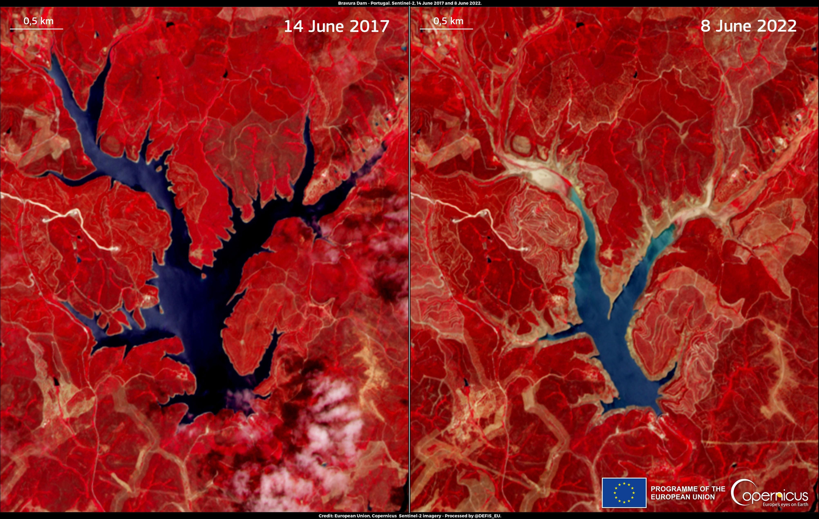 L'embassament de Bravura de Portugal, al 14% de la seua capacitat per la sequera